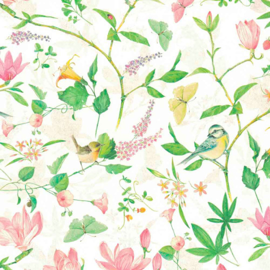 Birds, Butterflies and Flowers Print Italian Paper ~ Tassotti